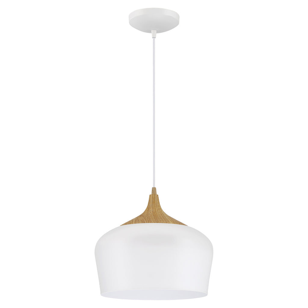 Blend Pendant, White with Wood Grain