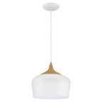 Blend Pendant, White with Wood Grain