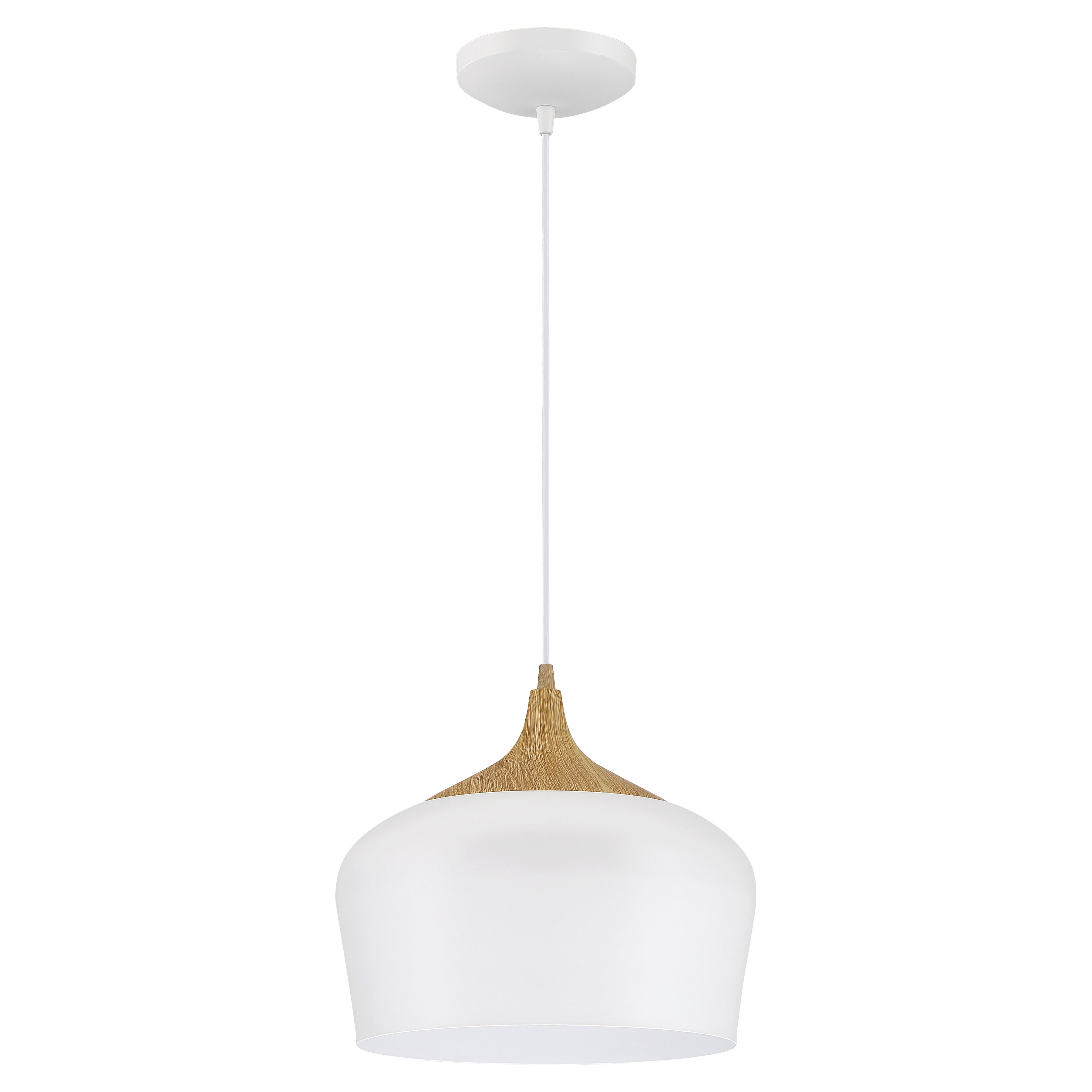 Blend Pendant, White with Wood Grain
