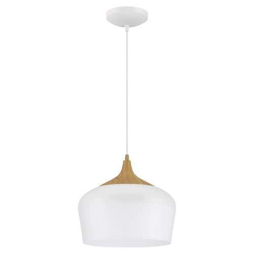Blend Pendant, White with Wood Grain