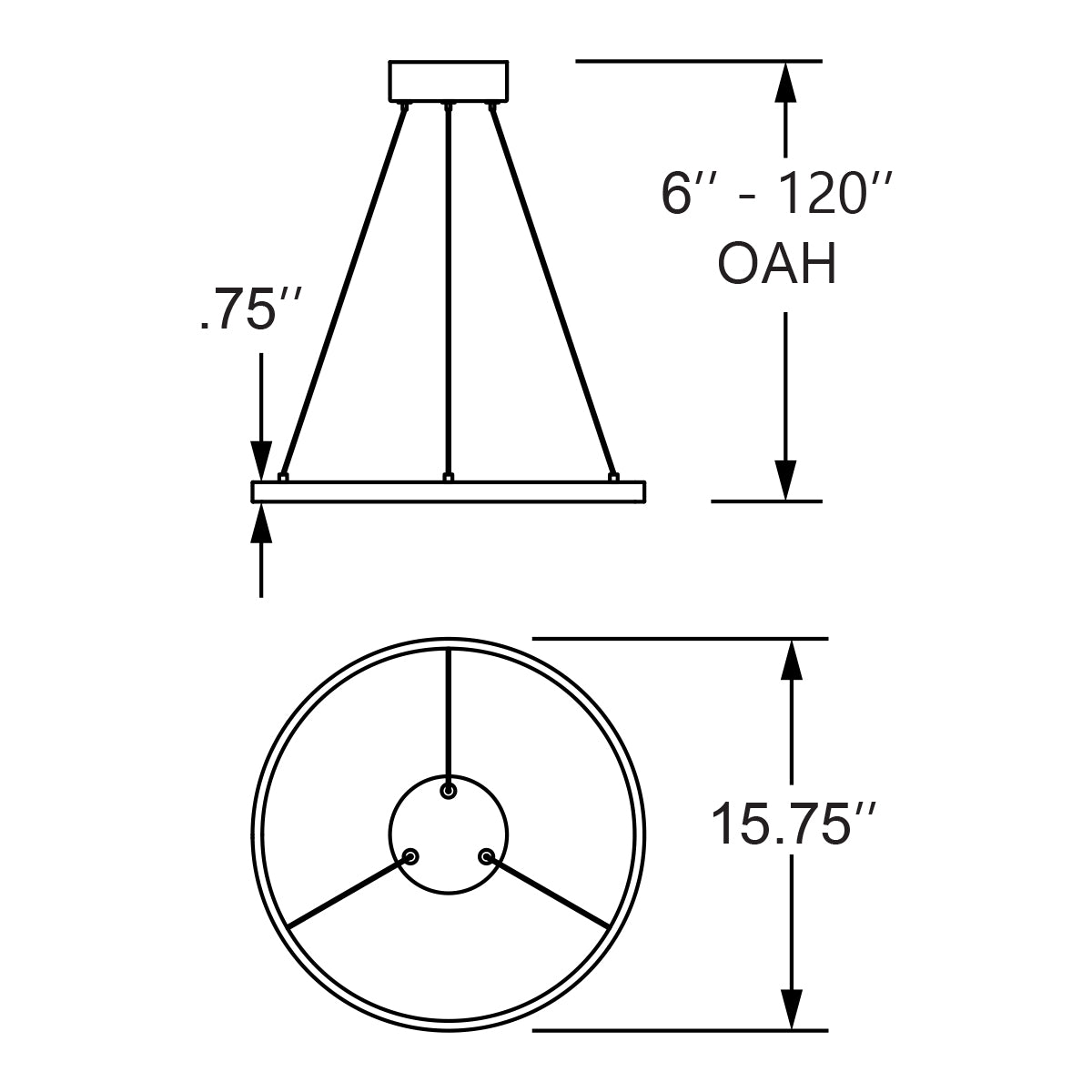 Access Lighting Anello Dual Voltage LED Pendant, Gray / 15.75", image 6