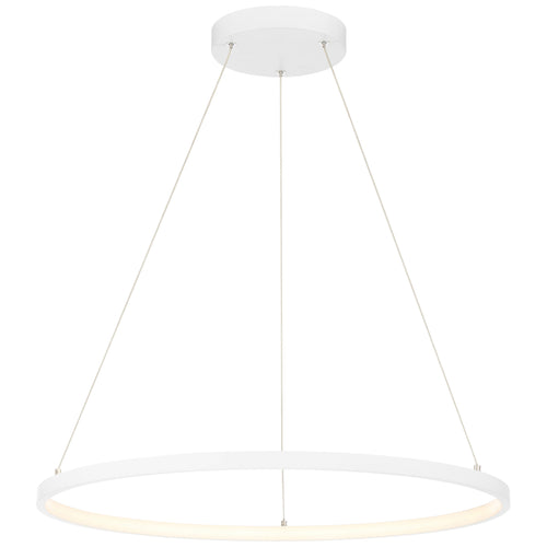 Access Lighting Anello Dual Voltage LED Pendant, Matte White / 15.75"