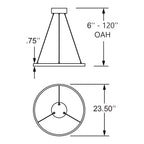 Access Lighting Anello Dual Voltage LED Pendant, Matte Black / 23.5", image 8