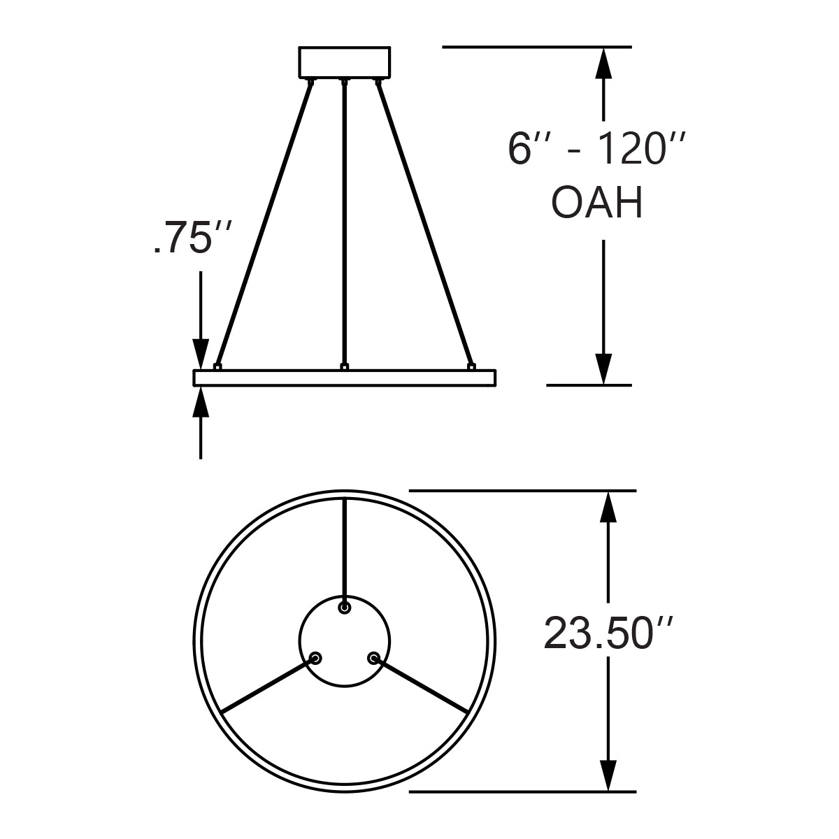 Access Lighting Anello Dual Voltage LED Pendant, Matte Black / 23.5", image 8
