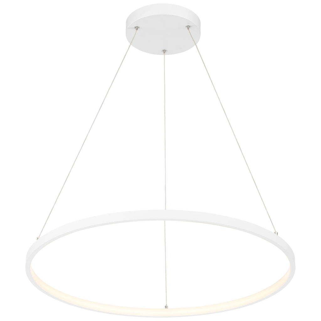 Anello Dual Voltage LED Pendant, Matte White / 23.5"