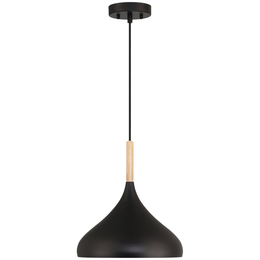 Olivia 1 Light Pendant, Black
