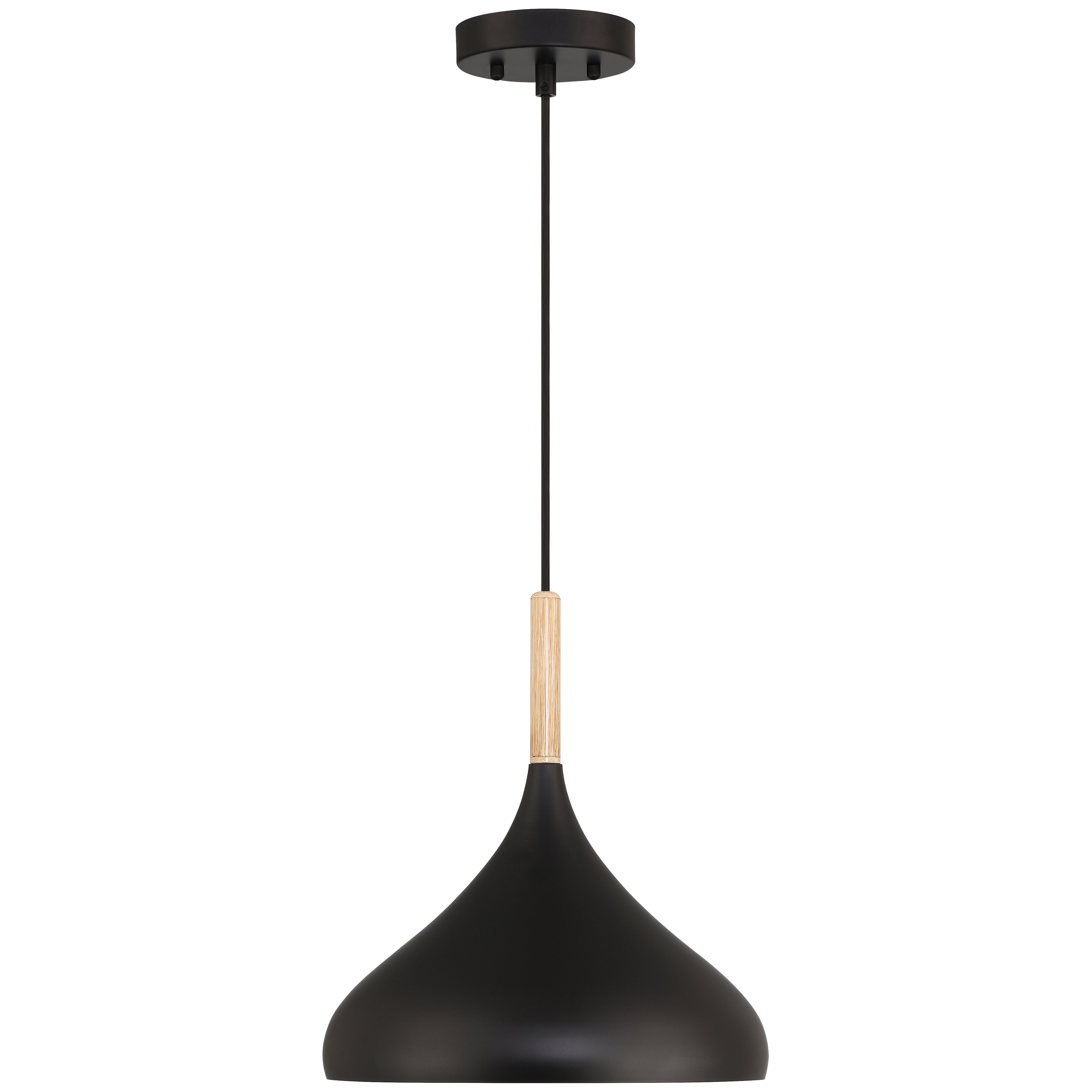 Olivia 1 Light Pendant, Black