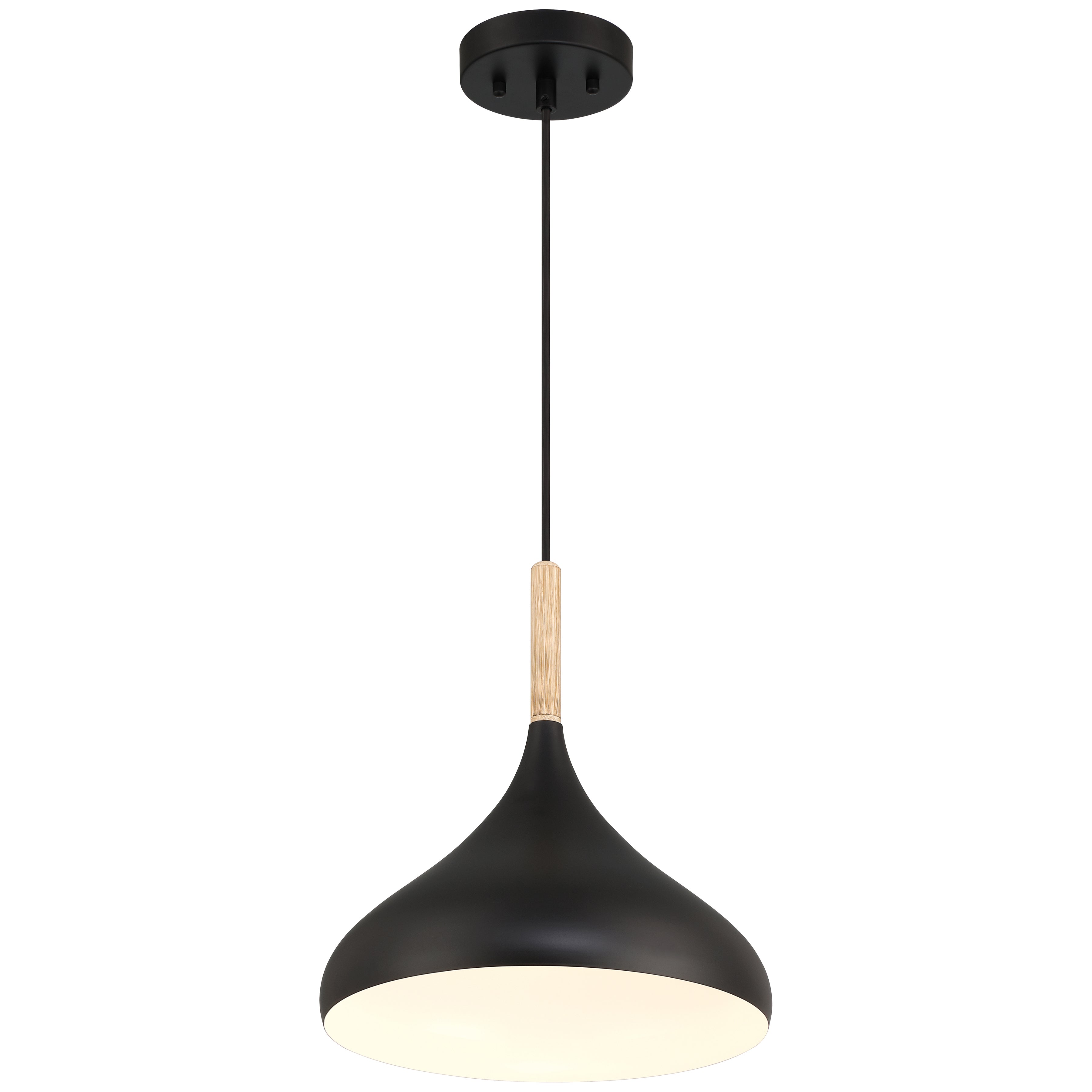 Olivia 1 Light Pendant, Black