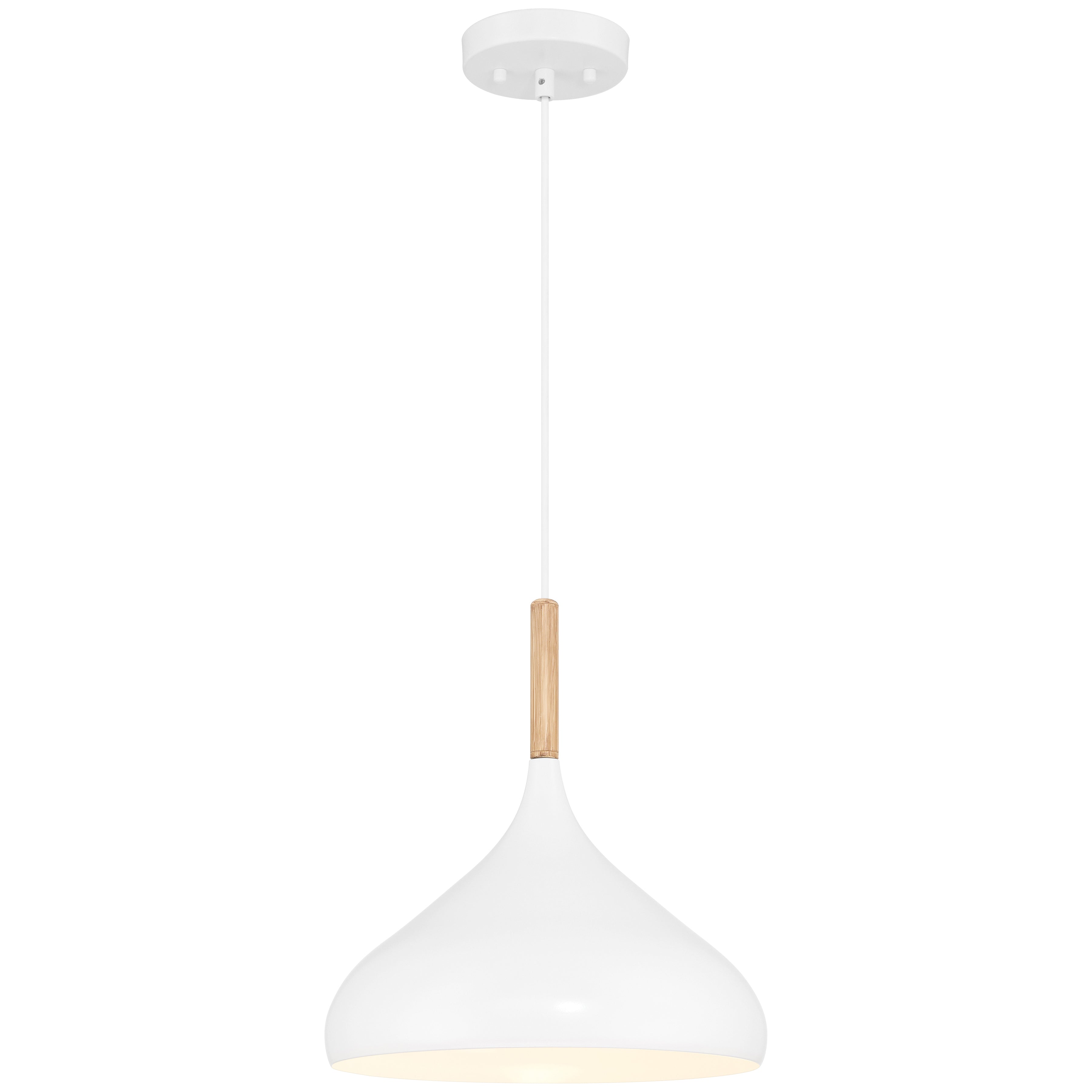 Olivia 1 Light Pendant, White