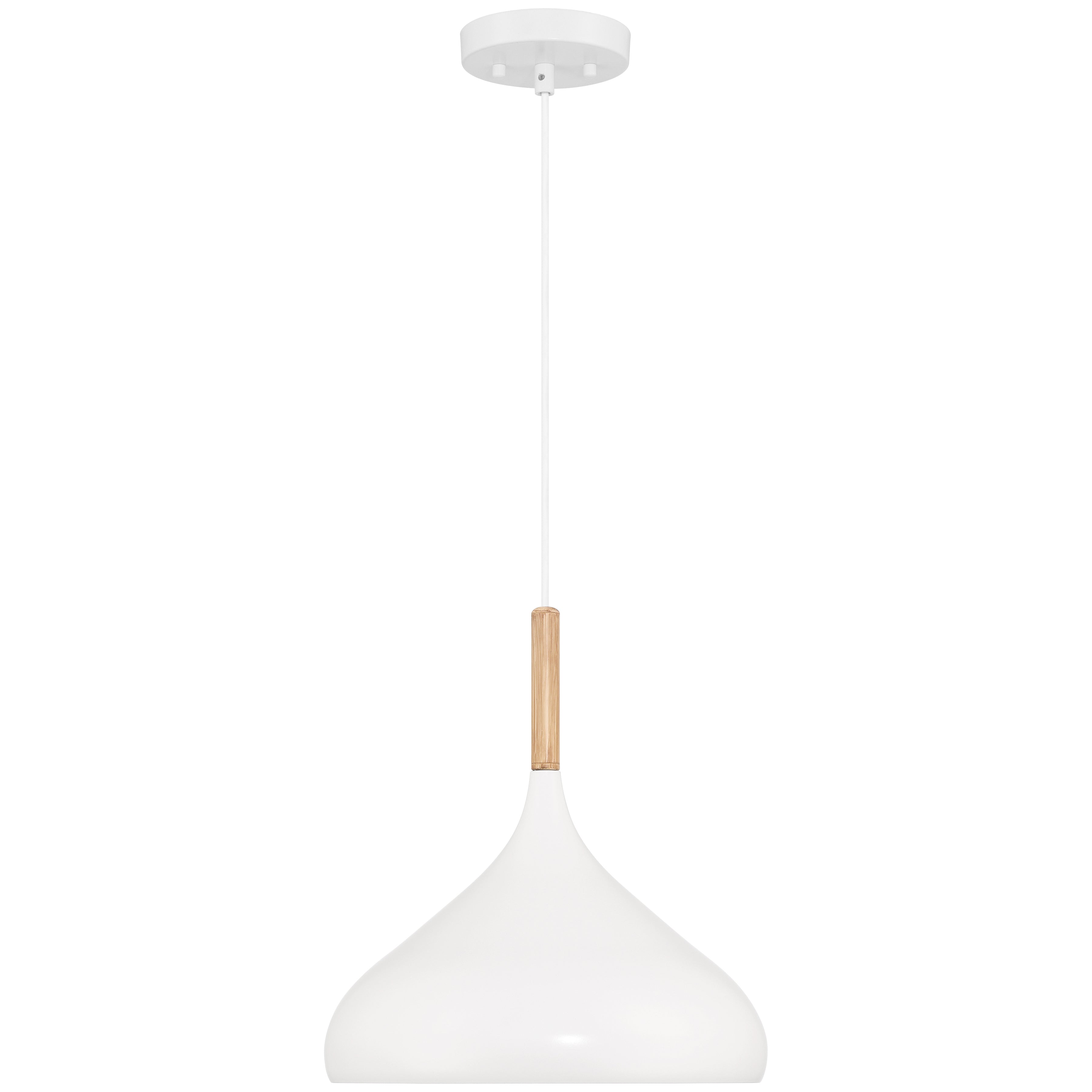 Olivia 1 Light Pendant, White