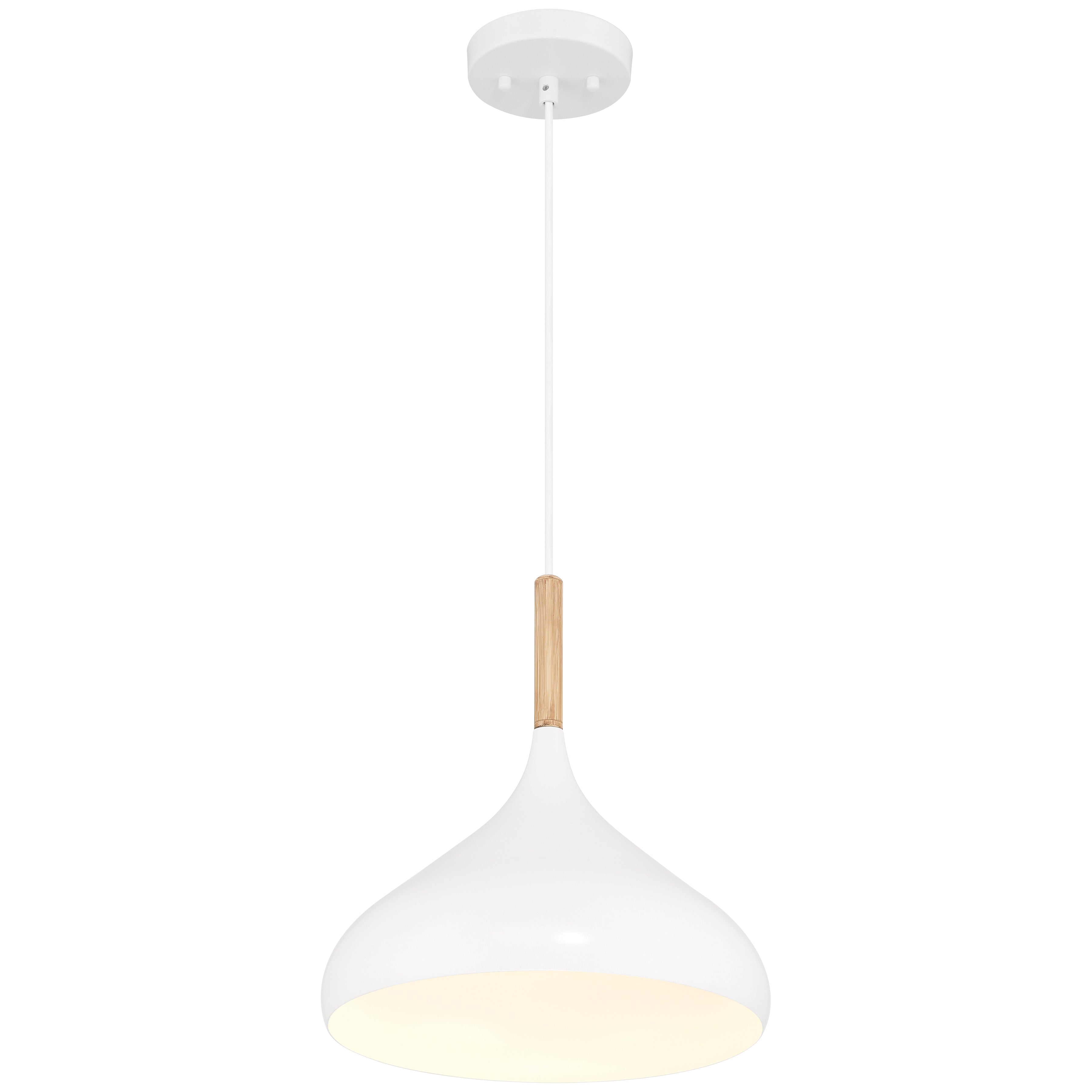 Olivia 1 Light Pendant, White