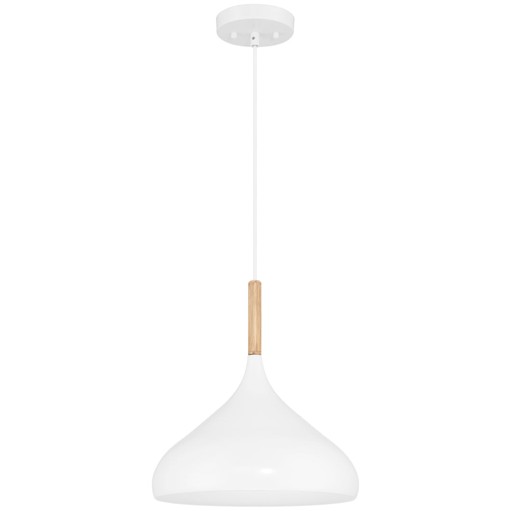 Olivia 1 Light Pendant, White