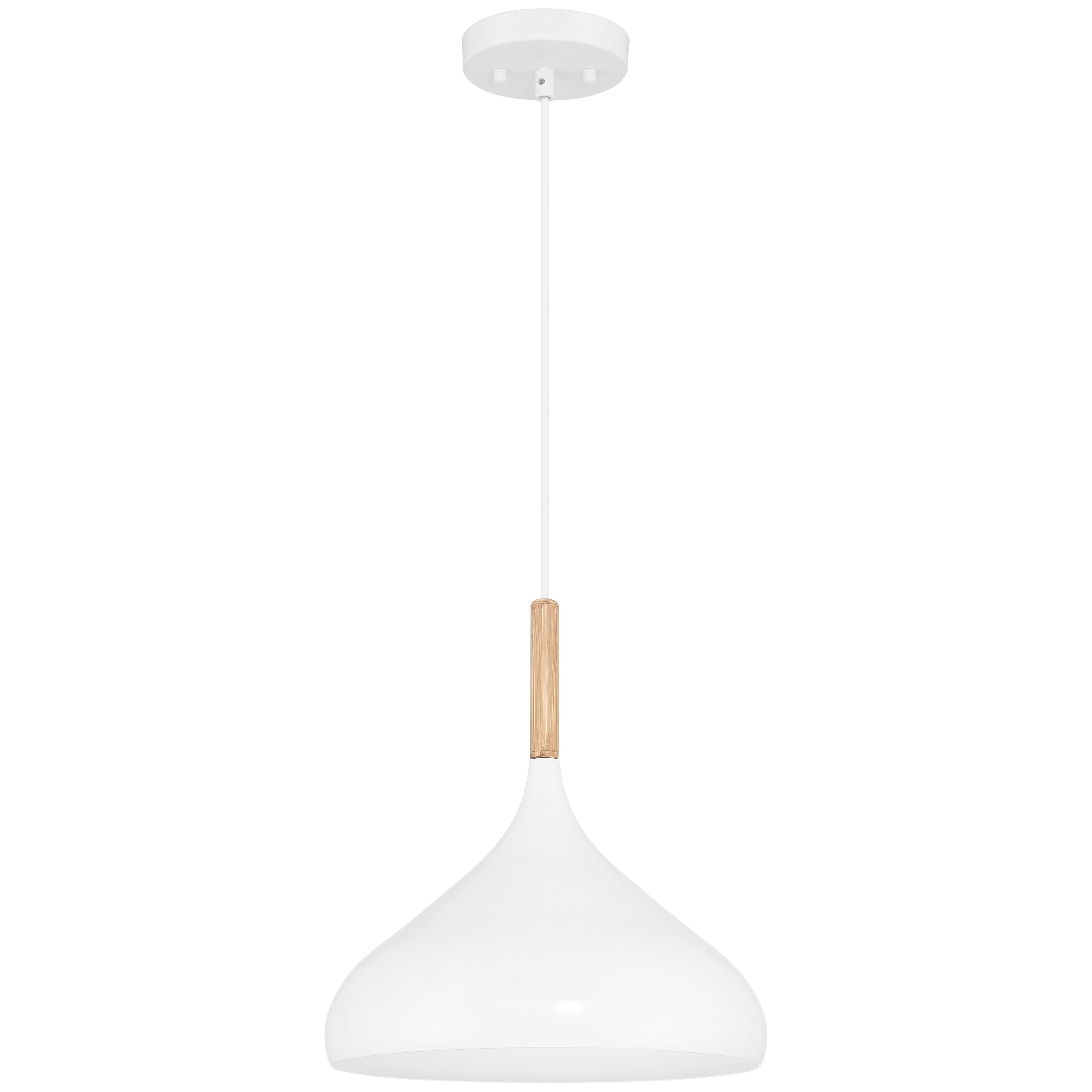 Olivia 1 Light Pendant, White
