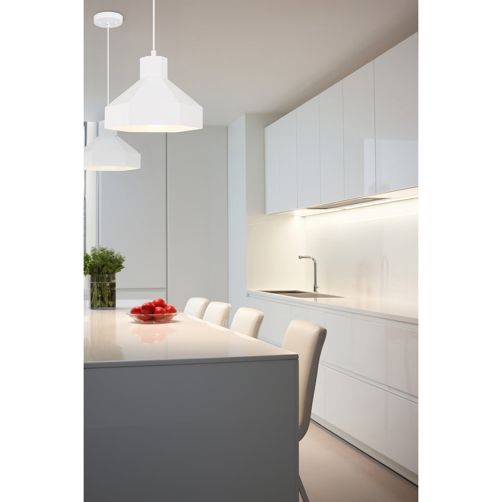 Access Lighting Poly 1 Light Pendant, Matte White, image 7