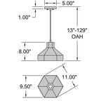 Access Lighting Poly 1 Light Pendant, Matte White, image 8