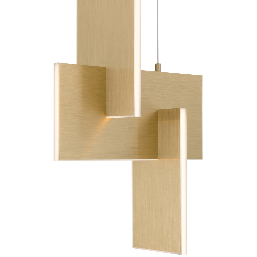 Joinery LED Pendant, Brushed Gold