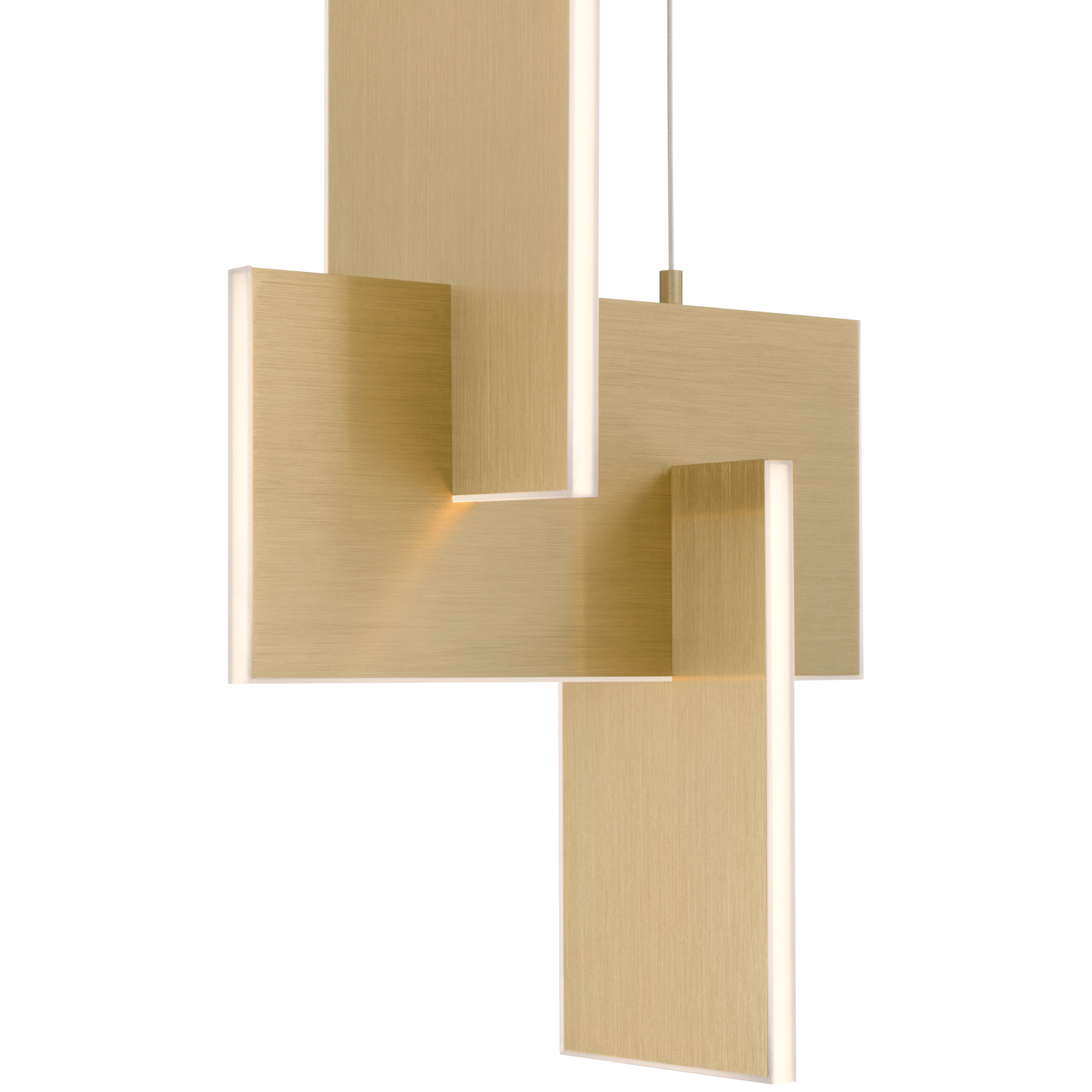 Joinery LED Pendant, Brushed Gold