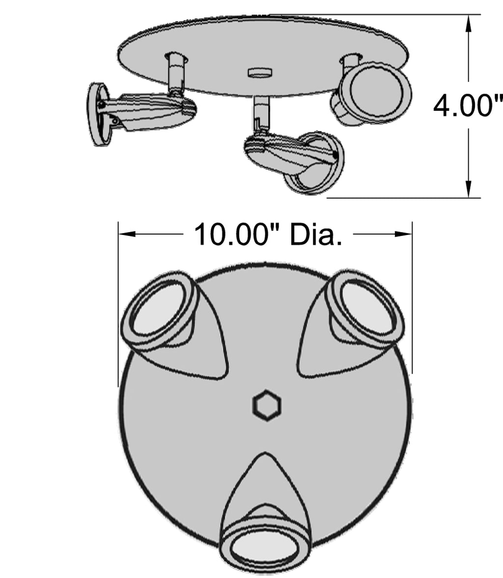 Access Lighting Cobra 3 Light Adjustable LED Flush Mount, image 2