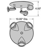 Access Lighting Cobra 3 Light Adjustable LED Flush Mount, image 2