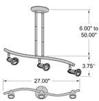 Access Lighting Cobra 3 Light Adjustable Pendant or Semi-Flush, image 2