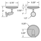 Access Lighting Mirage 1 Light Adjustable LED Flush Mount, Bronze, image 2