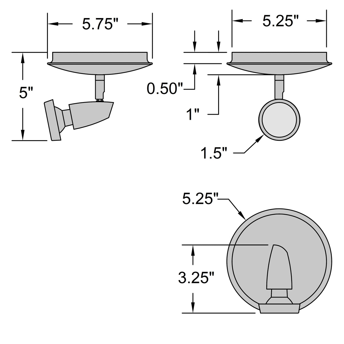 Access Lighting Mirage 1 Light Adjustable LED Flush Mount, Bronze, image 2