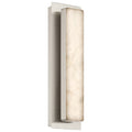The Ada 5CCT LED Wall Sconce by Access Lighting features a rectangular frosted light panel set within a brushed steel frame, shown here against a white background.