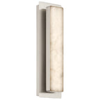 The Ada 5CCT LED Wall Sconce by Access Lighting features a rectangular frosted light panel set within a brushed steel frame, shown here against a white background.