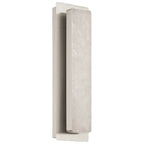 The Ada 5CCT LED Wall Sconce by Access Lighting features a rectangular modern design with a brushed steel finish and a frosted, vertically oriented light panel.