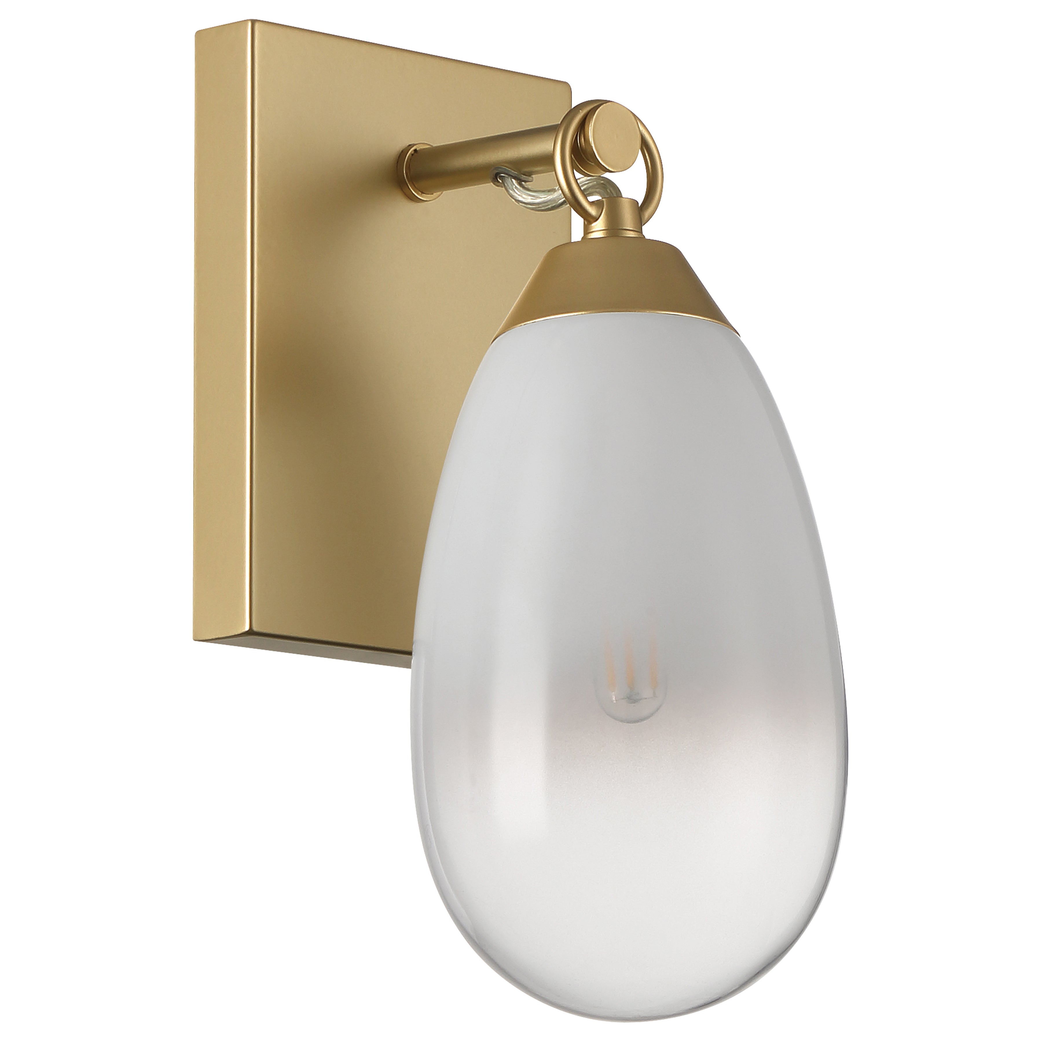 Ombre 1 Light Wall Sconce, Antique Brass