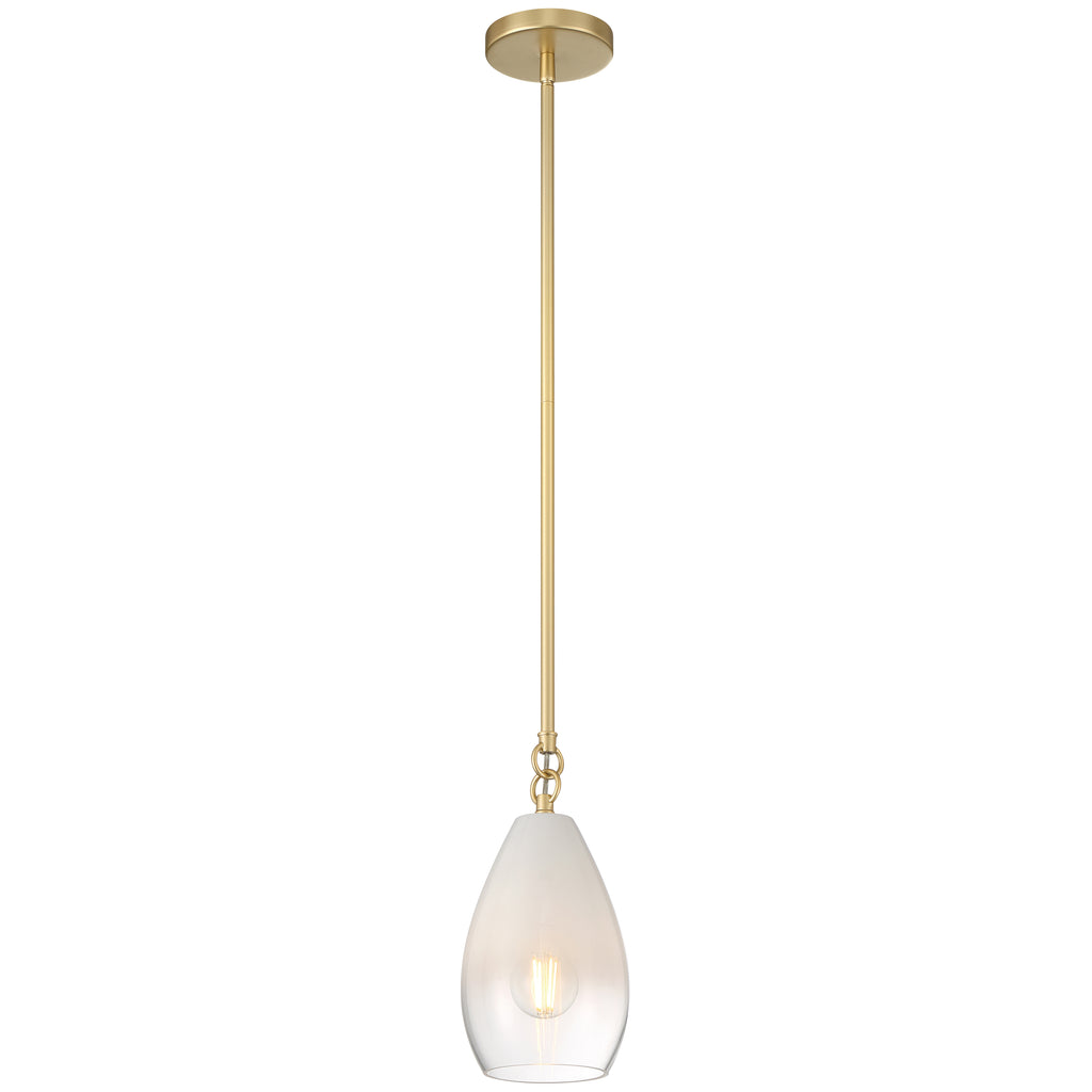 Ombre 1 Light Pendant, Antique Brass