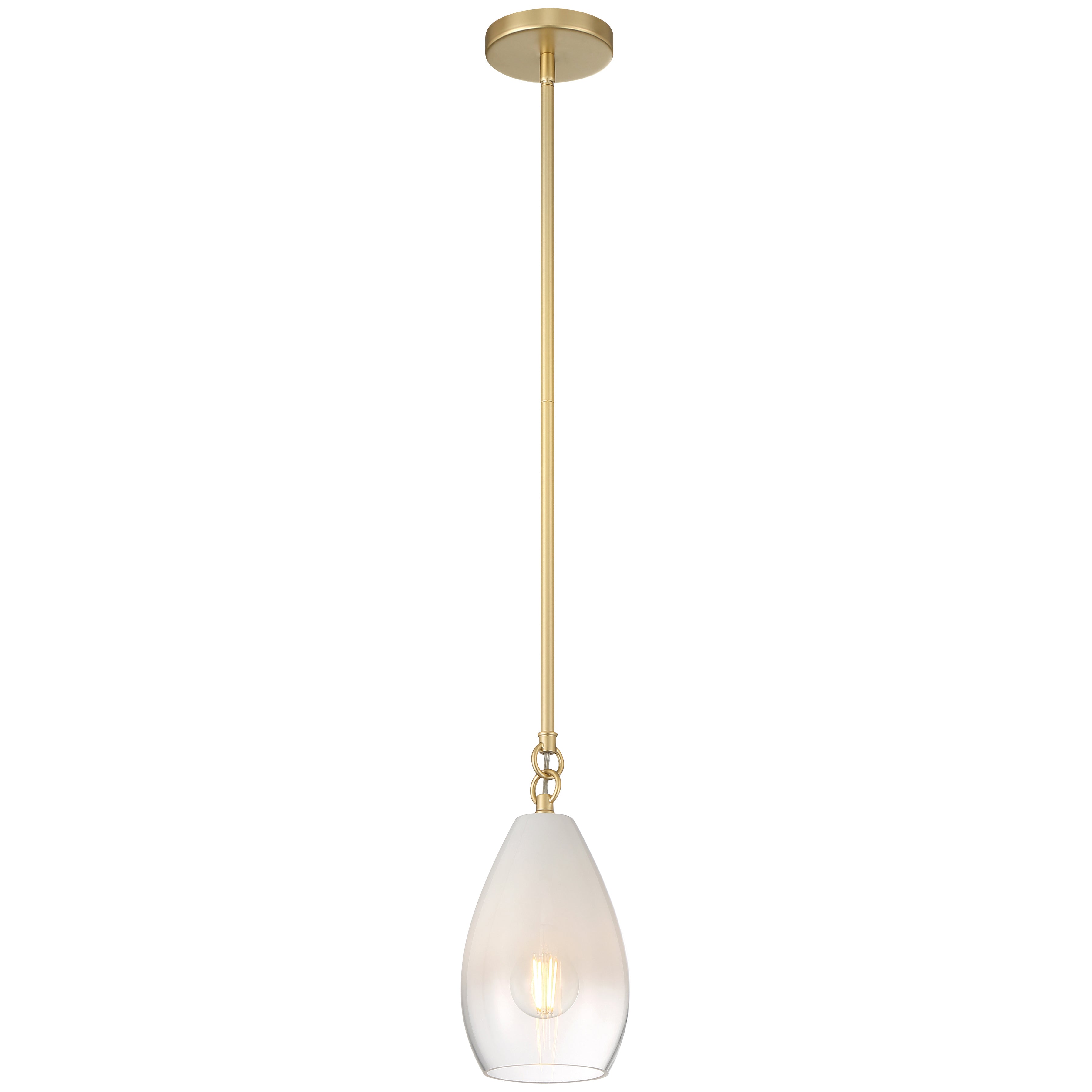 Ombre 1 Light Pendant, Antique Brass