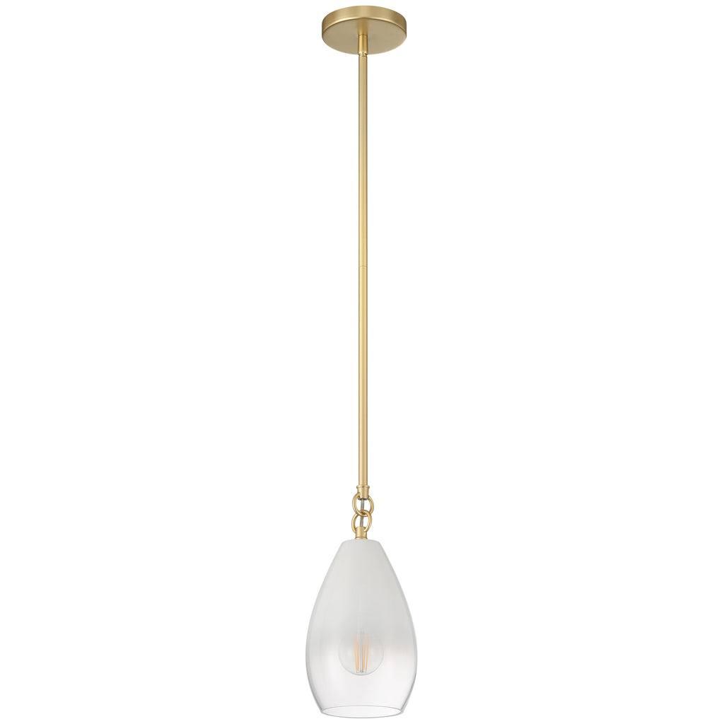 Ombre 1 Light Pendant, Antique Brass