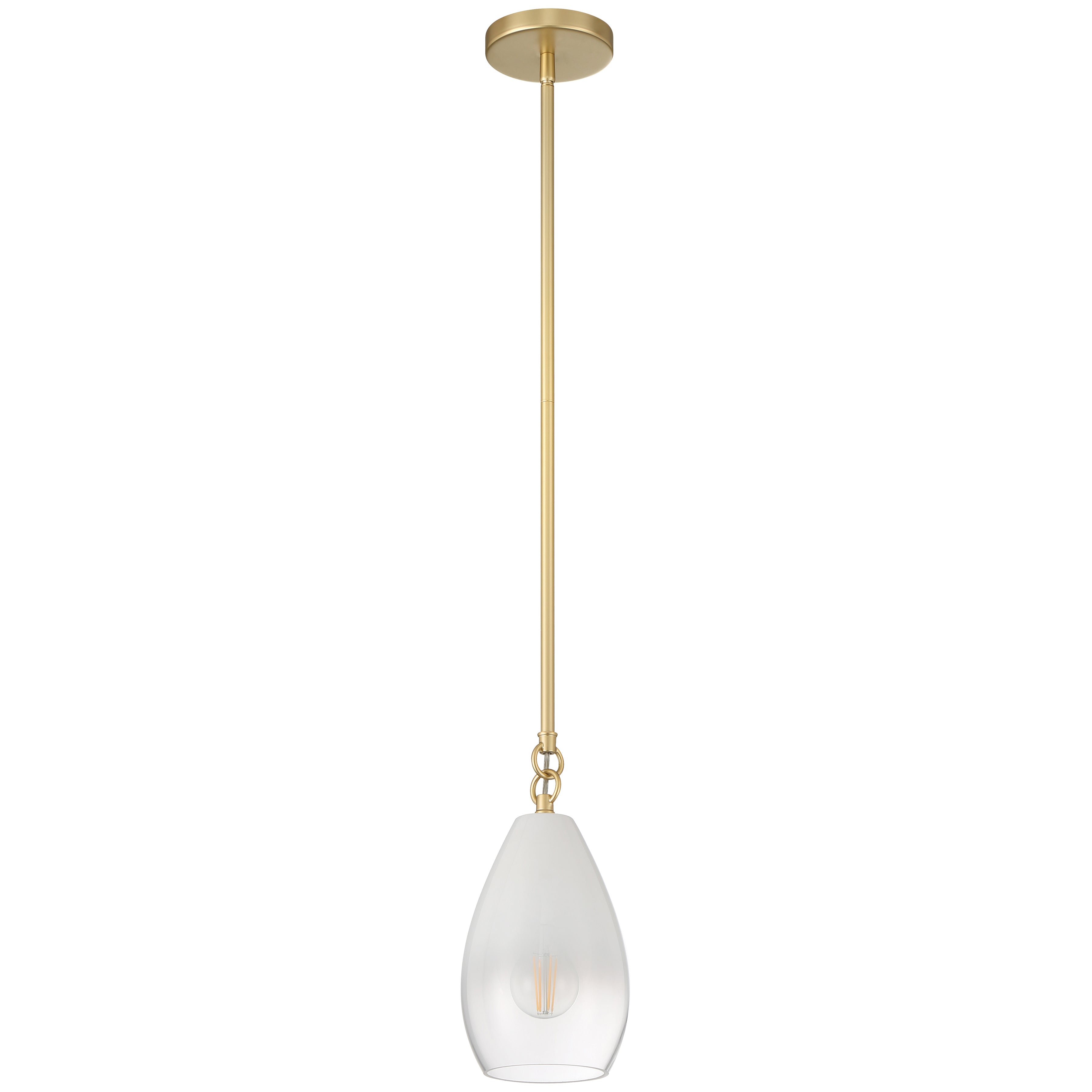 Ombre 1 Light Pendant, Antique Brass