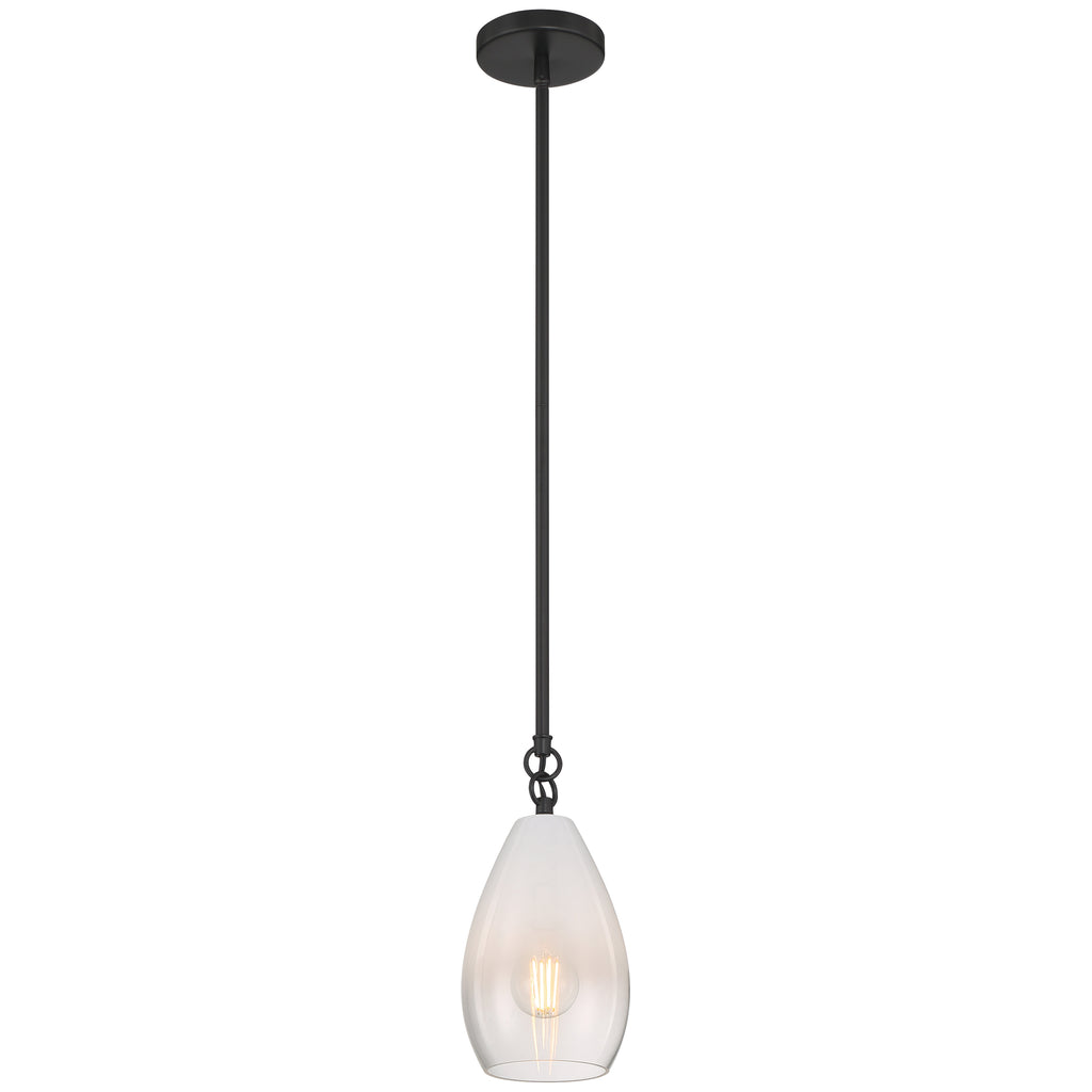 Ombre 1 Light Pendant, Black