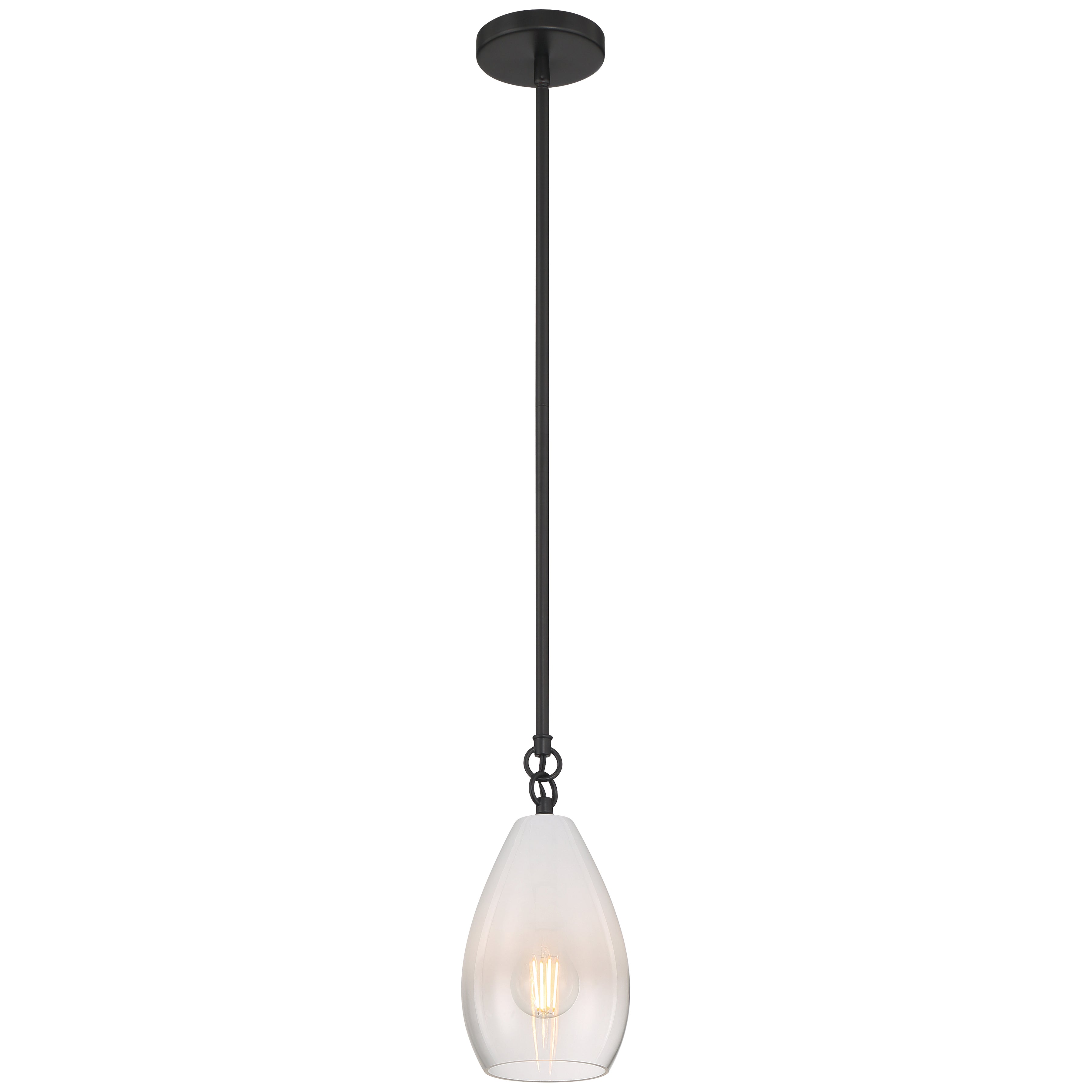 Ombre 1 Light Pendant, Black