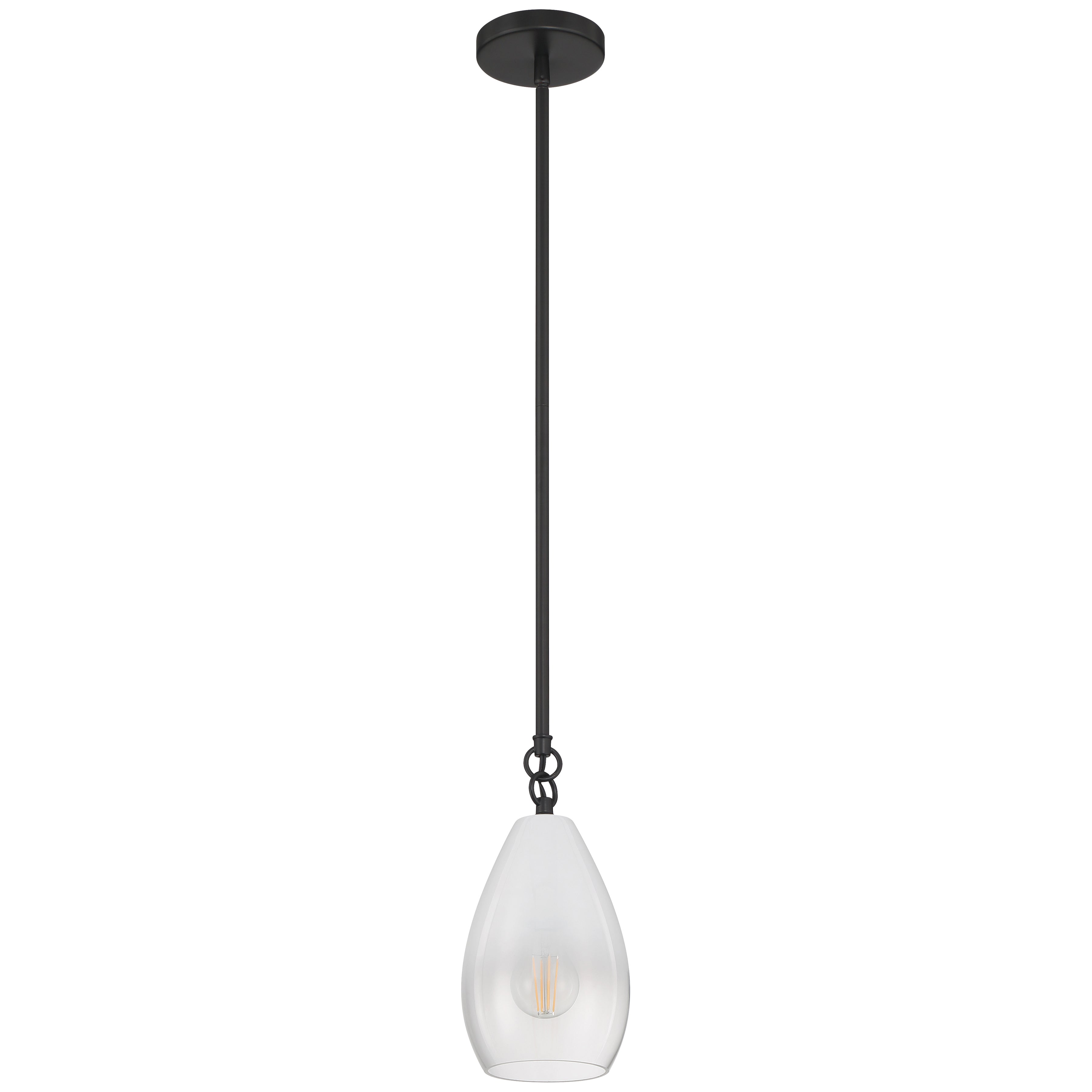 Ombre 1 Light Pendant, Black
