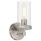 Lily 1 Light Wall Sconce, Brushed Steel (61121)