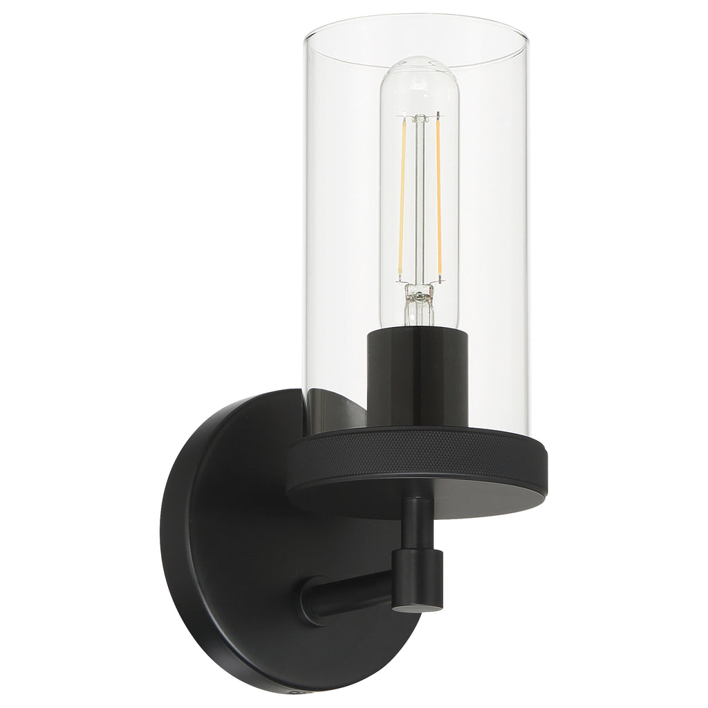 Lily 1 Light Wall Sconce, Matte Black (61121)