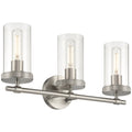 Lily 3 Light Vanity, Brushed Steel