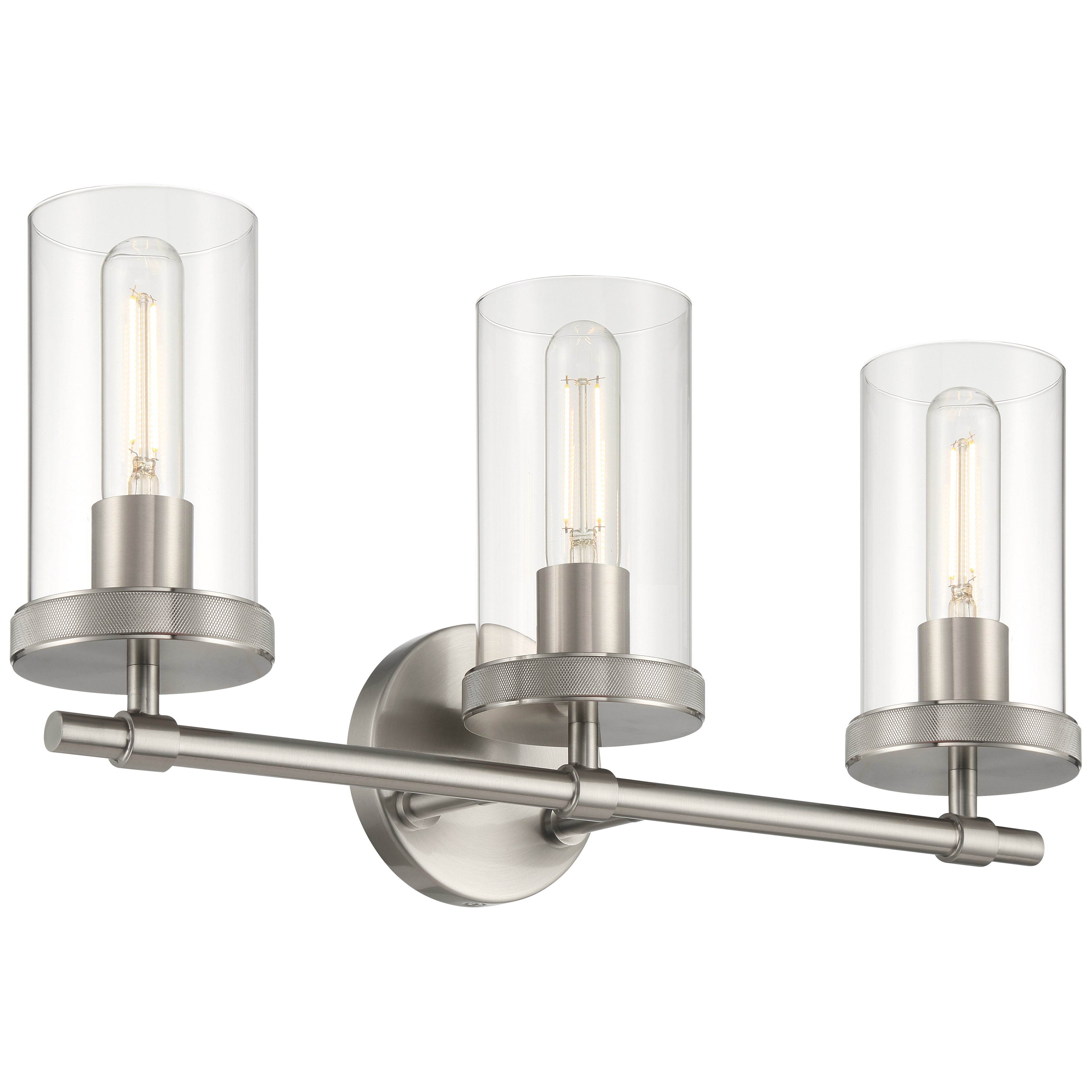 Lily 3 Light Vanity, Brushed Steel