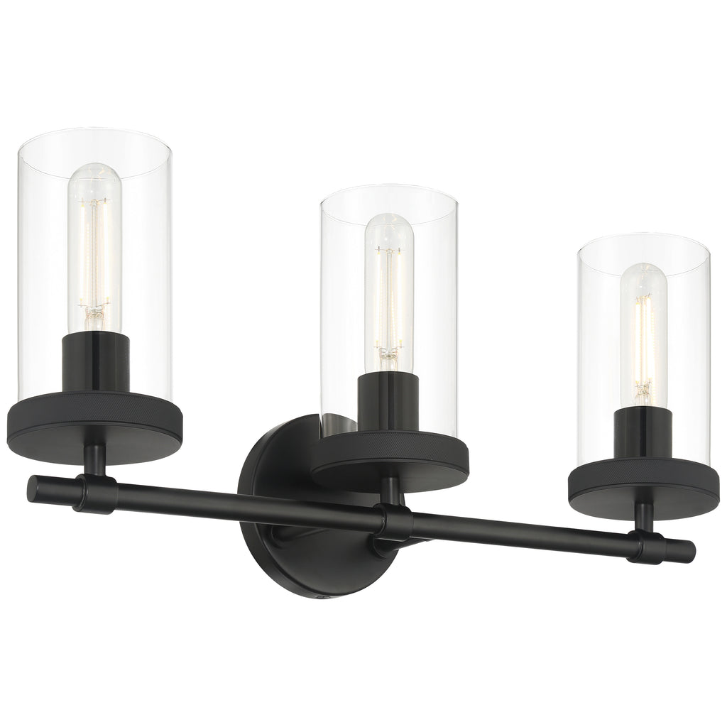 Lily 3 Light Vanity, Matte Black