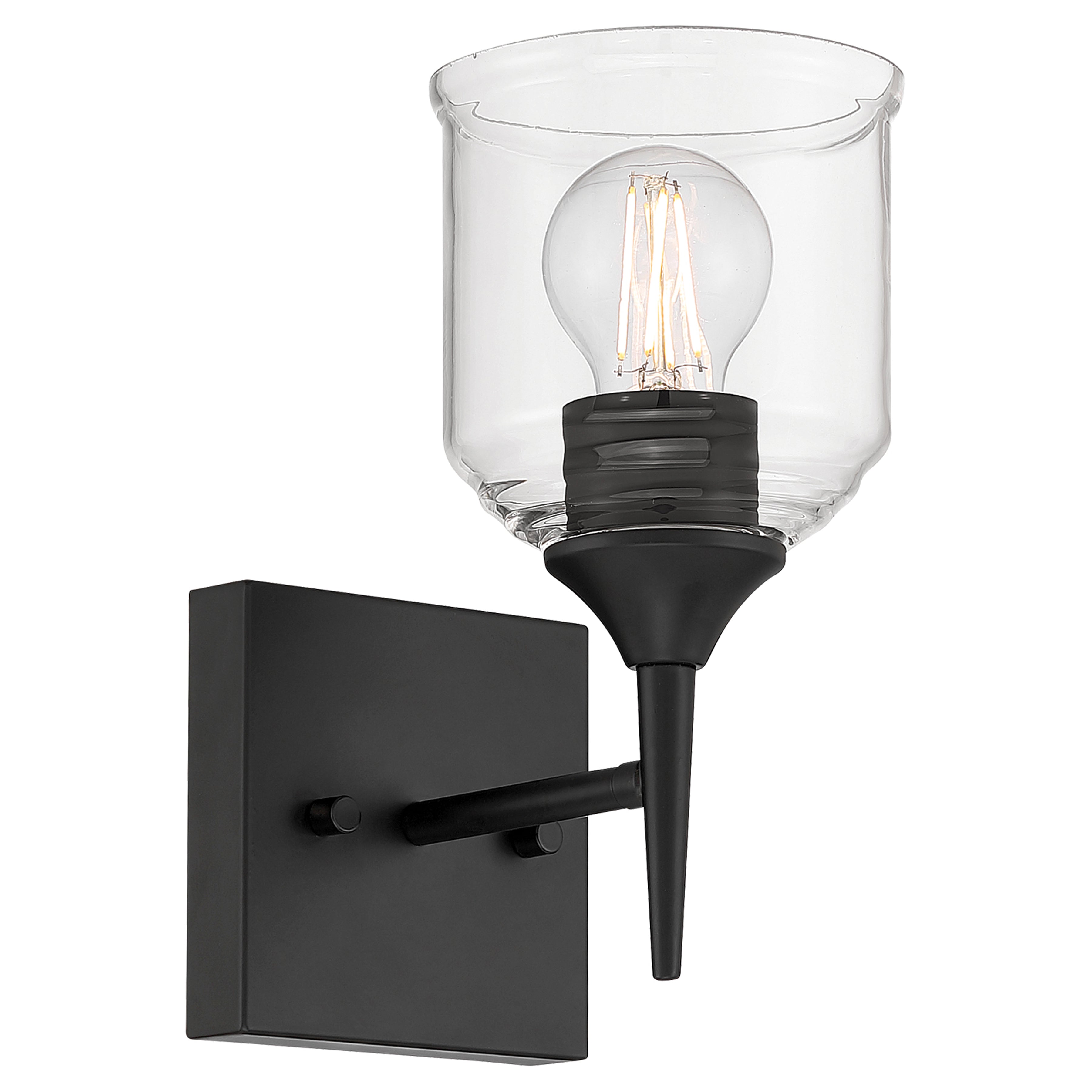 Beacon 1 Light Wall Sconce, Matte Black