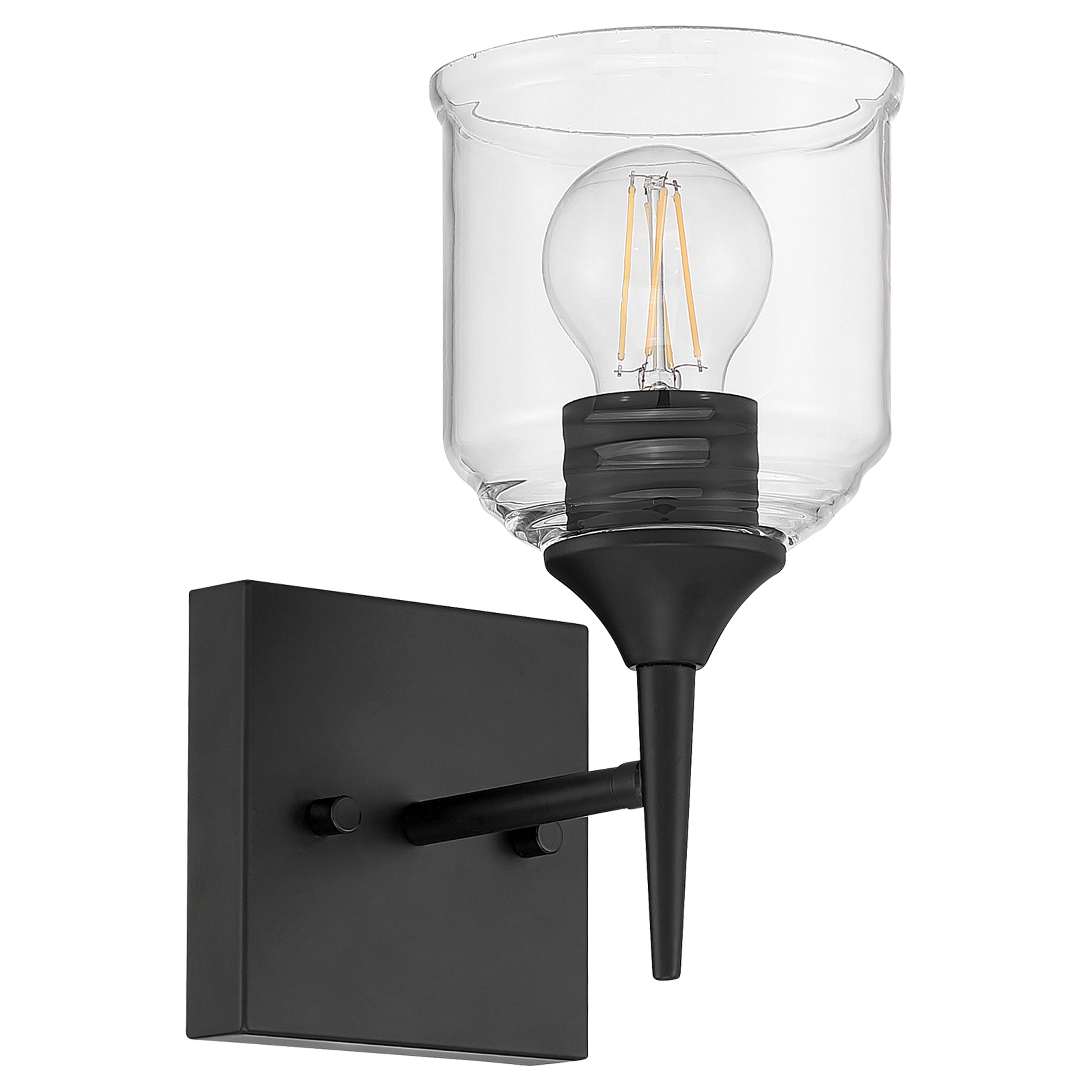 Beacon 1 Light Wall Sconce, Matte Black