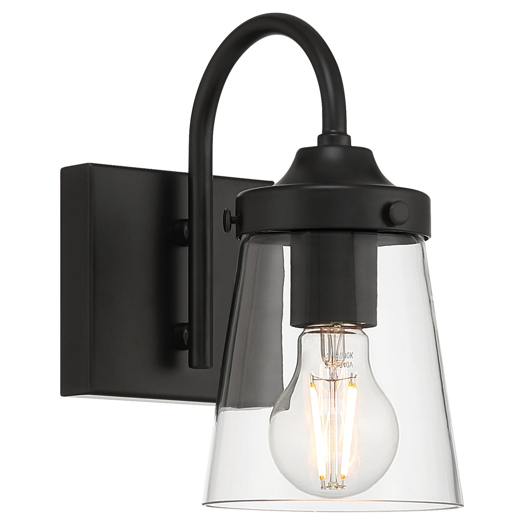 Dickens 1 Light Wall Sconce, Black