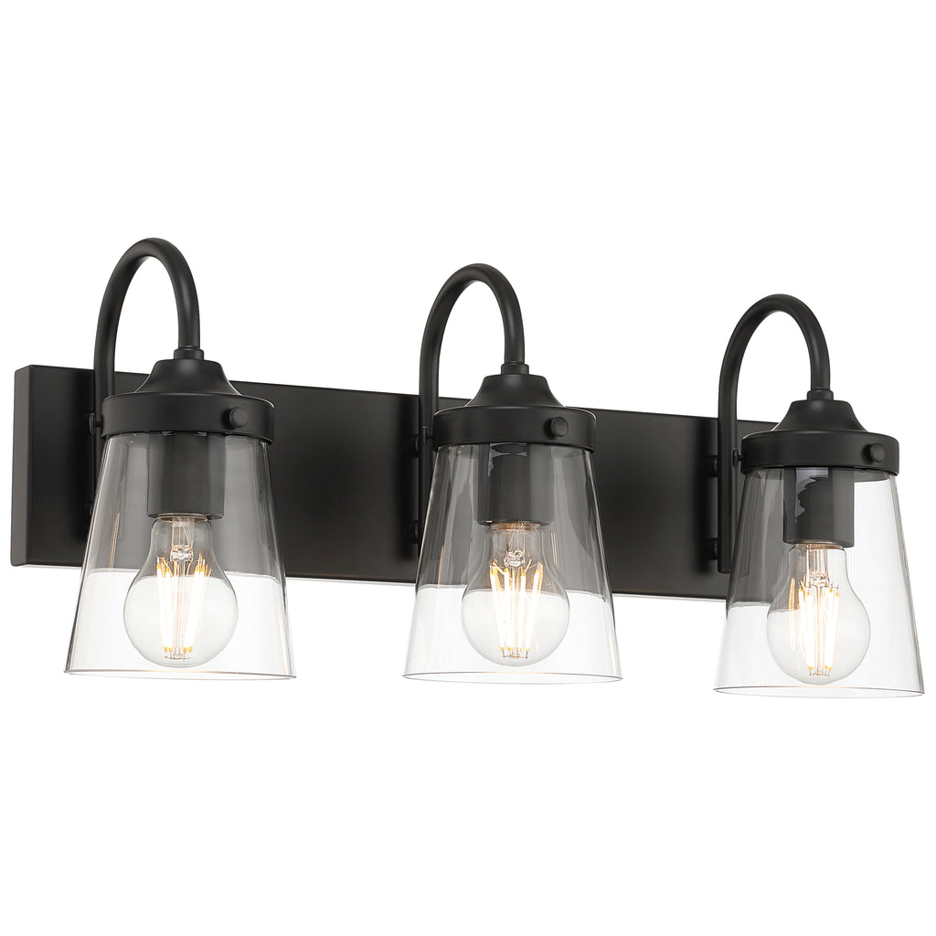 Dickens 3 Light Vanity, Black