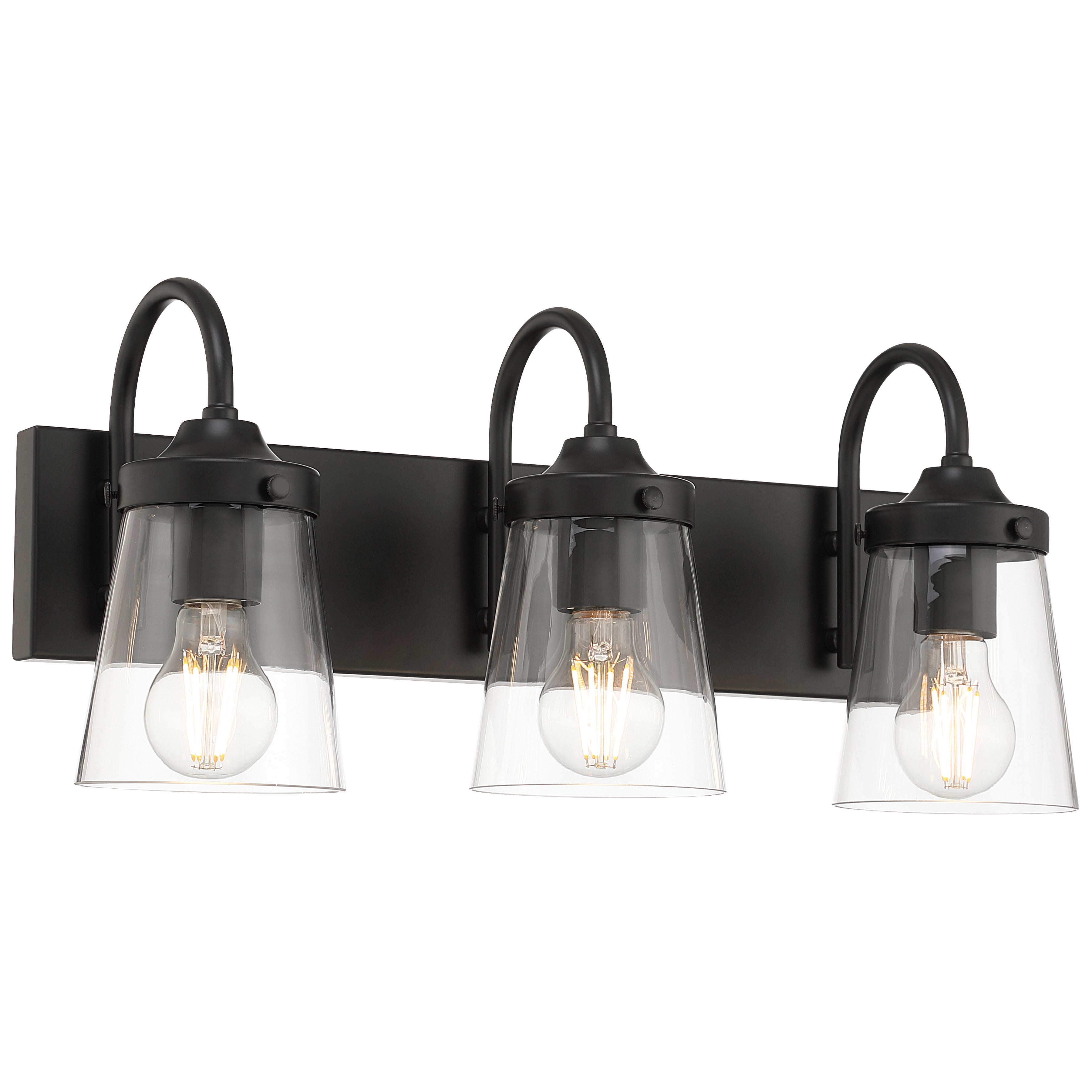 Dickens 3 Light Vanity, Black