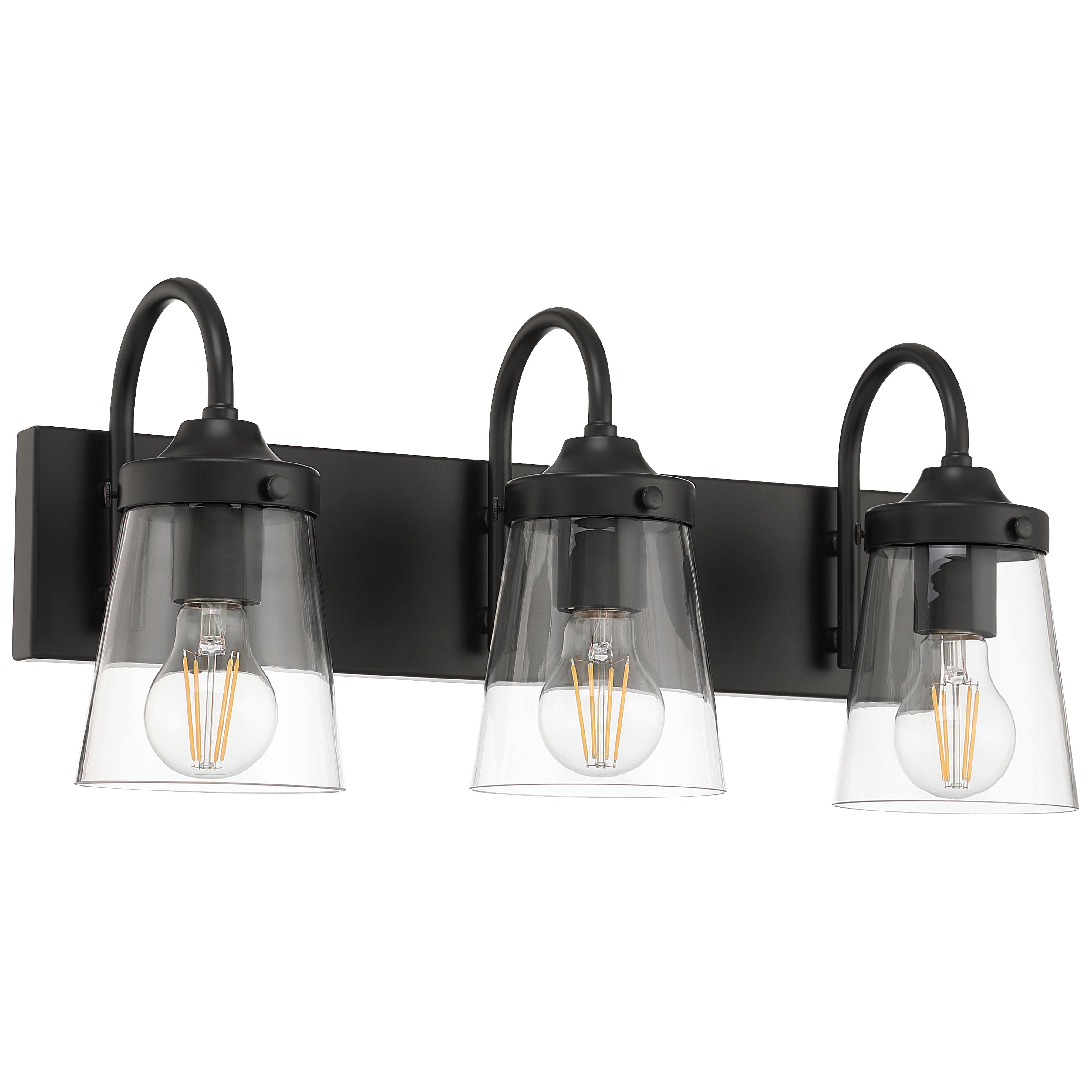 Dickens 3 Light Vanity, Black