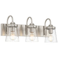 Dickens 3 Light Vanity, Brushed Steel