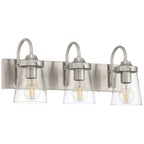 Dickens 3 Light Vanity, Brushed Steel